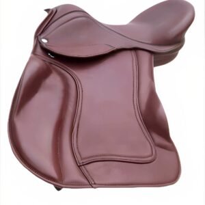Cow Softy Brown Leather Treeless Jumping Saddle, Accessory Included