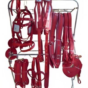 Magical Red Driving Harness for Double Horse Cart – Enchanted Quality