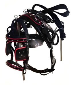 Premium Synthetic Patent Black Nylon Driving Harness for One Horse Cart