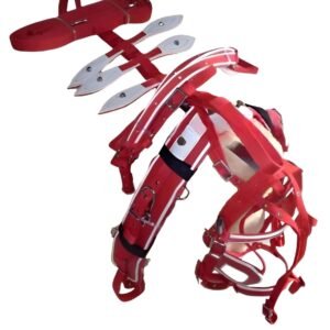 Red/White Attractive Nylon quick-hitch harness with free iron bits
