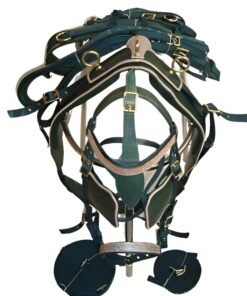 Stylish Dark Green Synthetic Nylon Driving Harness for Single Horse