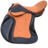 Premium Tan/Black Cow Softy Leather Treeless Jumping Saddle with Accessory