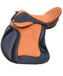 Premium Tan/Black Cow Softy Leather Treeless Jumping Saddle with Accessory