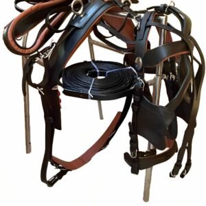 Brown leather antique finish driving harness – Vintage Style