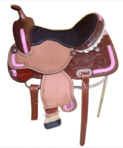 Designer 2 tone Brown Western Leather Show Saddle