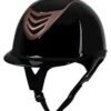 IR4G Vented Riding Helmet Around Me, gloss black with rose gold vent, model IRH3329