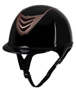 IR4G Vented Riding Helmet Around Me, gloss black with rose gold vent, model IRH3329