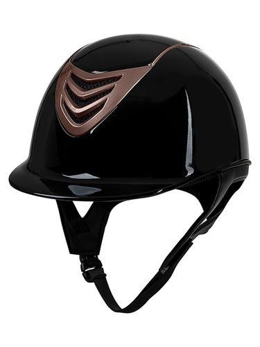 IR4G Vented Riding Helmet Around Me, gloss black with rose gold vent, model IRH3329
