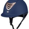 Vented Riding Helmet cover with matte navy finish and rose gold accent, IR4G model