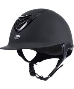 Vented Riding Helmet with matte black finish and gloss vent, IR4G model